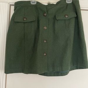 ModCloth Green Wool Mini Skirt Size 18